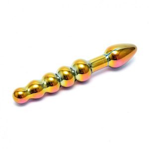 Sensual Multi Coloured Glass Laila Anal Probe by Rimba for you to buy online.