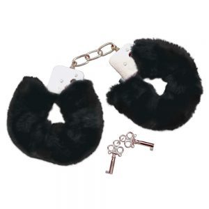 Buy Bad Kitty Black Plush Handcuffs by Bad Kitty online.