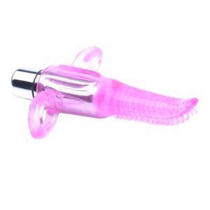 Buy Clear Pink Vibrating Tongue Finger Vibrator by Various Toy Brands online.
