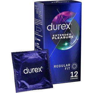 Buy Durex Extended Pleasure Regular Fit Condoms 12 Pack by Durex Condoms online.