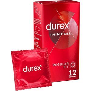 Buy Durex Thin Feel Regular Fit Condoms 12 Pack by Durex Condoms online.