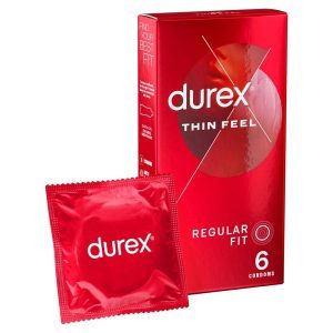 Buy Durex Thin Feel Regular Fit Condoms 6 Pack by Durex Condoms online.