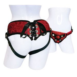 SportSheets Plus Size Red Lace With Satin Corsette Strap On by Sportsheets for you to buy online.