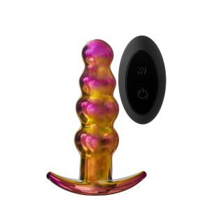 Buy Glamour Glass Remote Control Beaded Butt Plug by Dream Toys online.