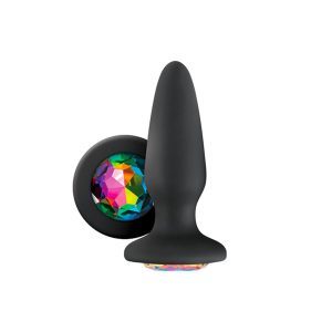 Buy Glams Silicone Rainbow Gem Butt Plug Black by NS Novelties online.