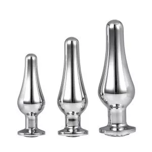 Buy Gleaming Butt Plug Set Silver by Dream Toys online.