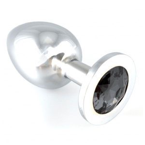 Buy Heavy Metal Butt Plug With Black Crystal by Rimba online.