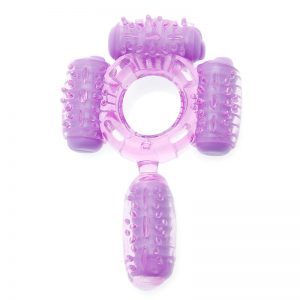 Buy Humm Dinger Super Quad Vibrating Cock Ring Purple by Hott Products Unlimited online.