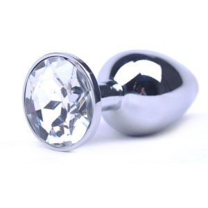 Buy Large Metal Anal Plug With Clear Crystal by Various Toy Brands online.