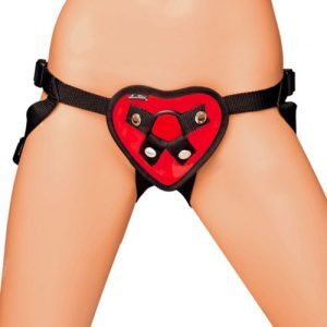 Buy Lux Fetish Red Heart Strap On Harness by Lux Fetish online.
