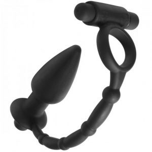 Buy Master Series Viaticus Dual Cock Ring And Anal Plug Vibrator by Master Series online.