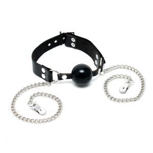Buy Mouth Gag And Nipple Chain by Rimba online.