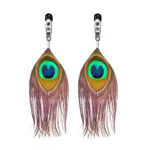 Buy Nipple Clamps With Peacock Feather Trim by Rimba online.