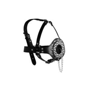 Open Mouth Gag Head Harness with Plug Stopper Shots Toys 1 1.jpg