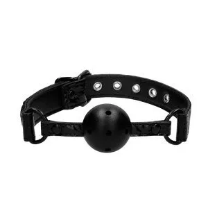 Buy Ouch Breathable Luxury Black Ball Gag by Shots Toys online.