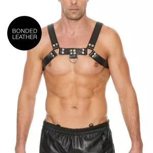 Buy Ouch Chest Bulldog Harness Black Large to Xlarge by Shots Toys online.