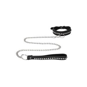 Buy Ouch Diamond Studded Collar With Leash by Shots Toys online.