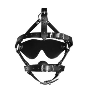 Ouch Xtreme Blindfolded Harness With Solid Ball Gag Shots Toys 1 1.jpg