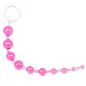 Buy Pink Chain Of 10 Anal Beads by Various Toy Brands online.