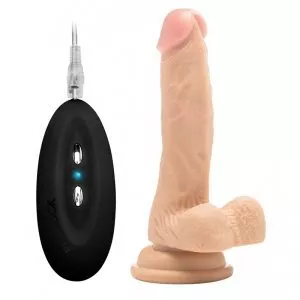 RealRock 7 Inch Vibrating Realistic Cock With Scrotum by Various Toy Brands for you to buy online.