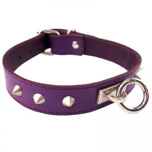 Rouge Garments Purple Studded ORing Studded Collar by Rouge Garments for you to buy online.