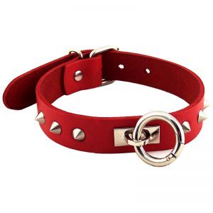 Rouge Garments Red Studded ORing Studded Collar by Rouge Garments for you to buy online.