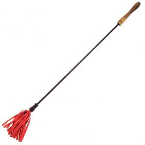 Rouge Garments Riding Crop With Wooden Handle Red by Rouge Garments for you to buy online.