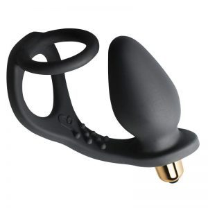 Buy Rocks Off 7 Speed ROZen Cock Ring And Anal Plug Black by Rocks Off Ltd online.