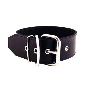 Buy Rouge Garments 50mm Plain Black Leather Collar by Rouge Garments online.