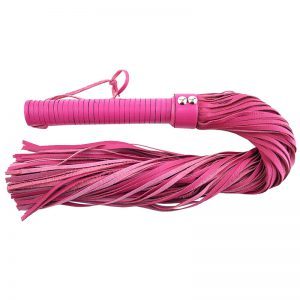 Buy Rouge Garments Large Pink Leather Flogger by Rouge Garments online.