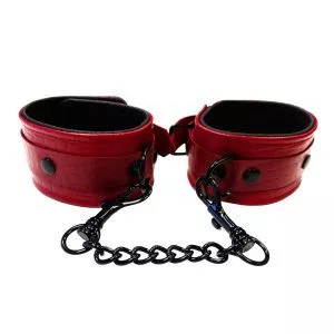 Buy Rouge Garments Leather Croc Print Ankle Cuffs by Rouge Garments online.