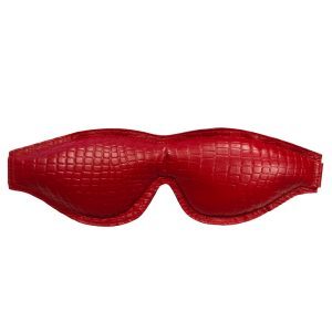 Buy Rouge Garments Leather Croc Print Padded Blindfold by Rouge Garments online.
