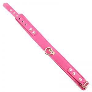 Buy Rouge Garments Plain Pink Leather Collar by Rouge Garments online.