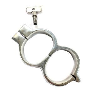 Buy Rouge Stainless Steel Lockable Wrist Cuffs by Rouge Garments online.