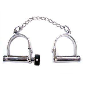 Buy Rouge Stainless Steel Wrist Shackles by Rouge Garments online.