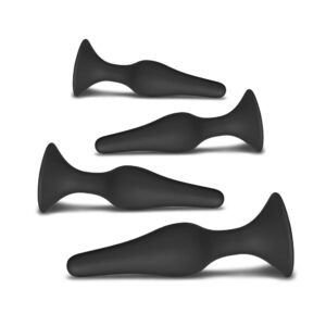 Set of Four Silicone Butt Plugs Black Various Toy Brands 1 1.jpg