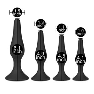 Set of Four Silicone Butt Plugs Black Various Toy Brands 2 1.jpg