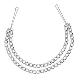 Buy Silver Nipple Clamps With Double Chain by Rimba online.