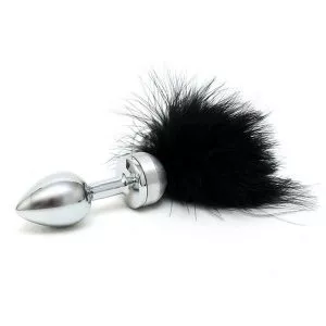 Buy Small Butt Plug With Black Feathers by Rimba online.