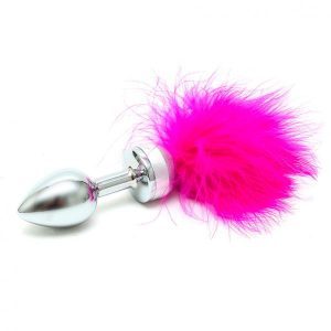 Buy Small Butt Plug With Pink Feathers by Rimba online.