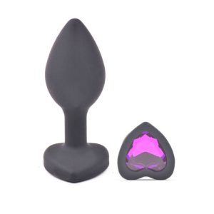 Buy Small Heart Shaped Diamond Base Black Butt Plug by Various Toy Brands online.