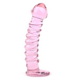 Buy Textured Pink Glass Dildo by Various Toy Brands online.
