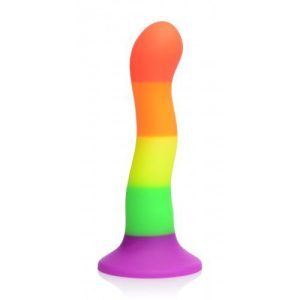 Buy XR Proud Rainbow Silicone Dildo with Harness by XR Brands online.